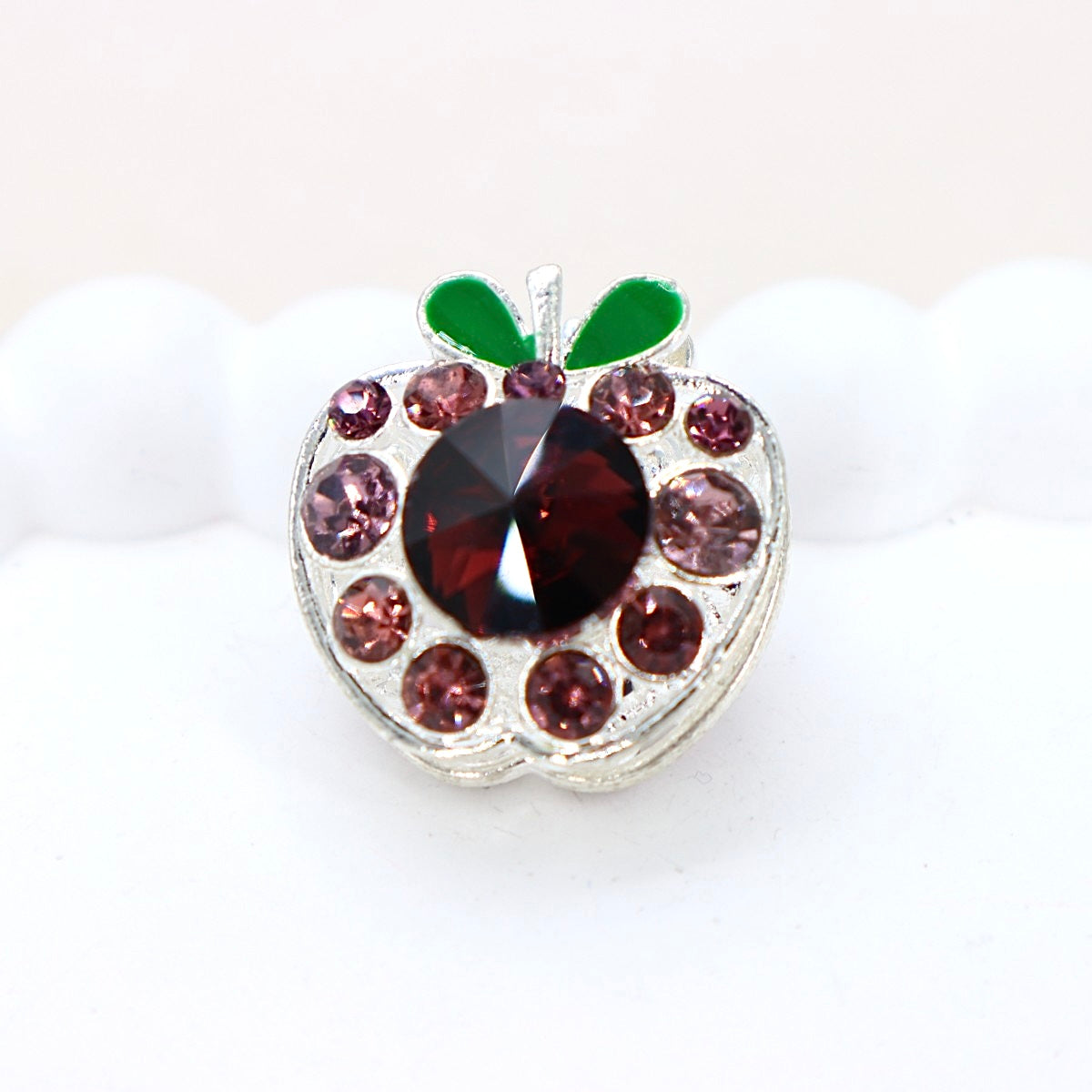 Kimhatter Vintage Crystal Apple Diamond Ball Bead with Straight Hole