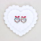 Kimhatter 3D Crystal Bow Alloy Diamond Ball Beads with Straight Hole