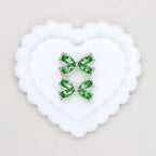 Kimhatter Colorful Crystal Bow Alloy Beads with Straight Hole 2pcs/bag