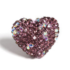 Kimhatter Stardust Heart Polymer Clay Bead with Diamond Ball 3pcs/bag