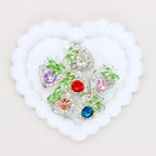 Vintage Crystal Strawberry Diamond Ball Bead with Straight Hole