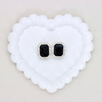 Silver Alloy Openwork Rectangle Double-Sided Crystal Bead