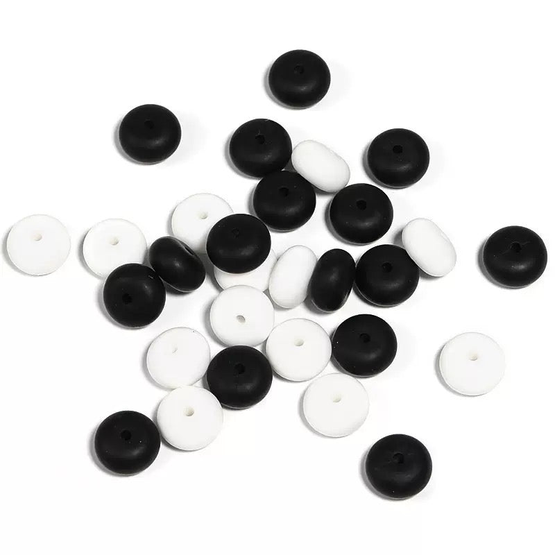 Candy Color Silicone Abacus Wheel Beads 30pcs/bag