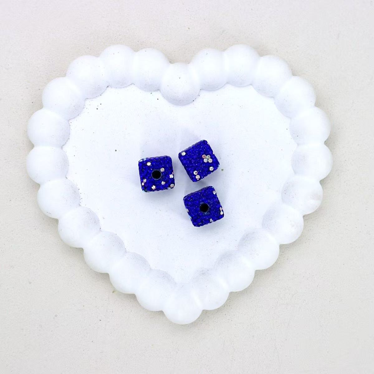 16mm Square Stardust Polymer Clay Beads
