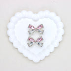 Kimhatter Colorful Crystal Bow Alloy Beads with Straight Hole 2pcs/bag