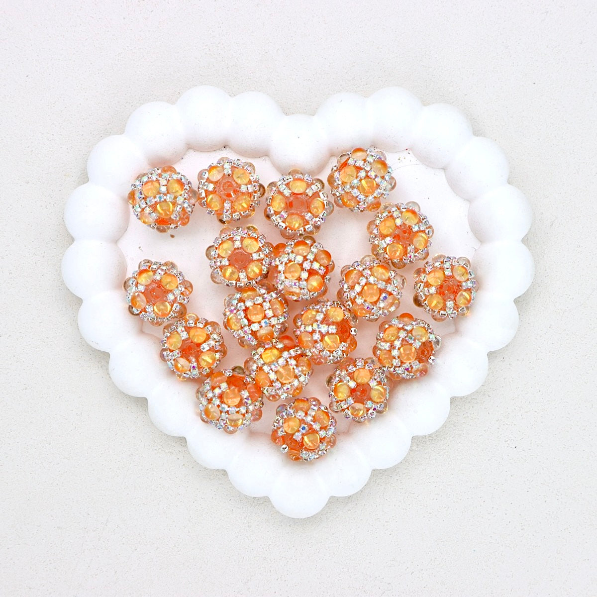 Heavy Duty Rhinestone Acrylic Bubble Beads with Straight Hole
