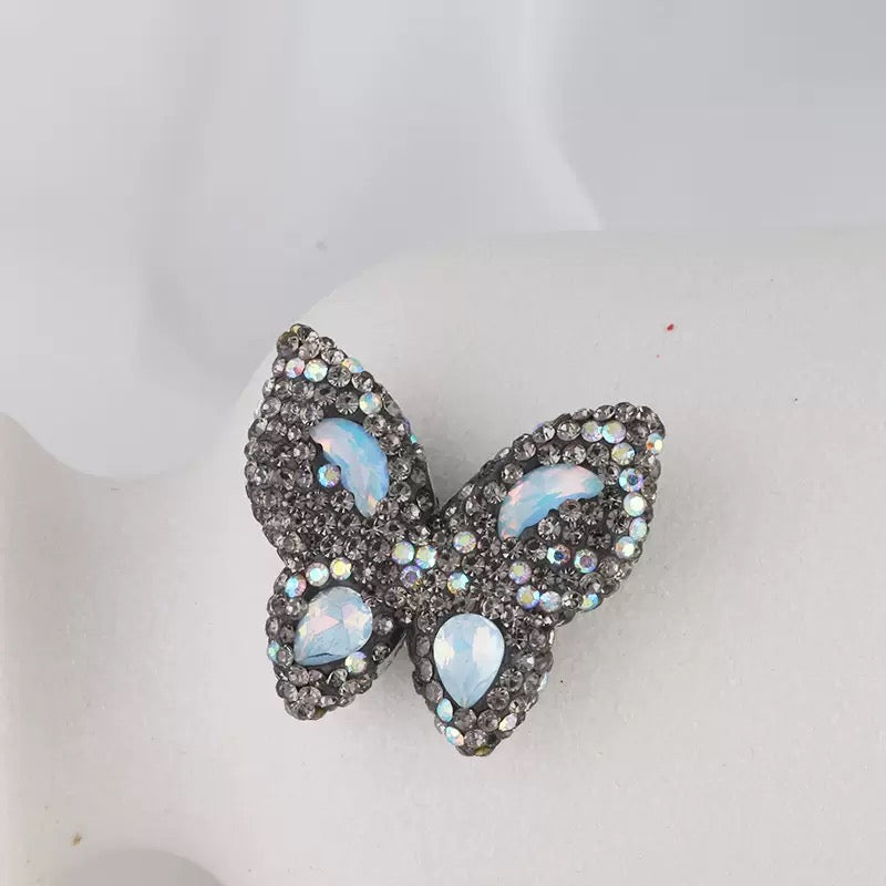 Kimhatter Rainbow Butterfly Polymer Clay Bead with Diamond Ball