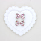 Kimhatter Colorful Crystal Bow Alloy Beads with Straight Hole 2pcs/bag