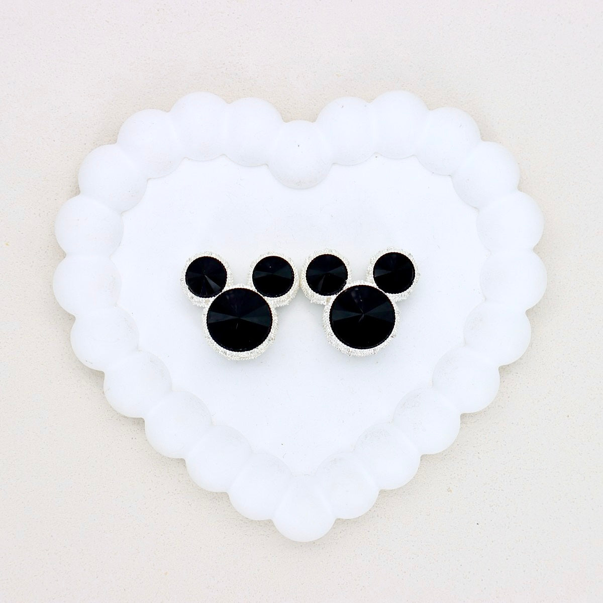 Kimhatter Heavy-Duty Double-Sided Mickey Mouse Mocha Diamond Ball Bead with Straight Hole