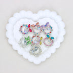 Kimhatter 3D Crystal Bow Alloy Diamond Ball Beads with Straight Hole