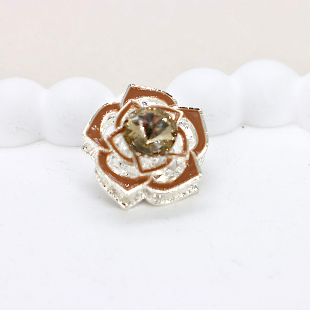 Kimhatter Heavy Duty Double-Sided Alloy Rose Flower Diamond Ball Bead