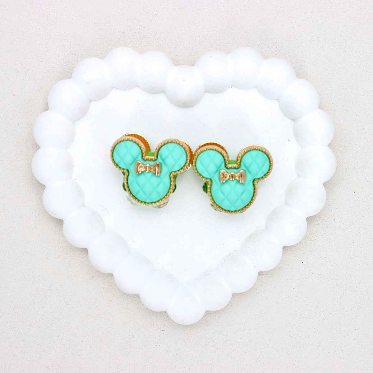 Kimhatter Double-Sided 3D Mickey Mouse Alloy Bead with Champagne Diamond Ball