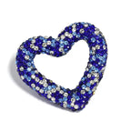 Kimhatter Heart-Shaped Polymer Clay Beads, 27.5×33.5mm Black Diamond Rhinestone Focal Beads with 2mm Hole for Phone Charms, Pen Charms & Jewelry Making