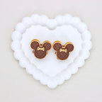 Kimhatter Double-Sided 3D Mickey Mouse Alloy Bead with Champagne Diamond Ball