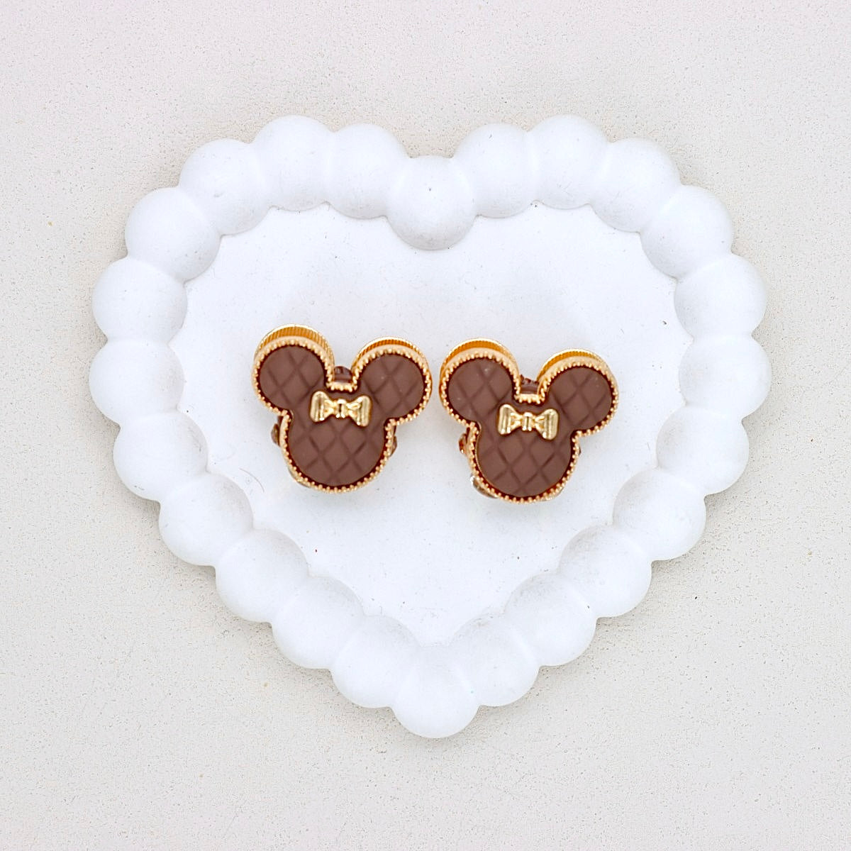 Kimhatter Double-Sided 3D Mickey Mouse Alloy Bead with Champagne Diamond Ball