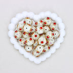 Nepal-Inspired Pearl Polymer Clay Diamond Ball Bead with Straight Hole