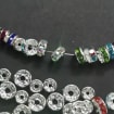 Rondelle Spacer Beads Silver Plated Color Crystal Rhinestone for Jewelry Making Connector 4mm 6mm 8mm 10mm 100pcs Bulk