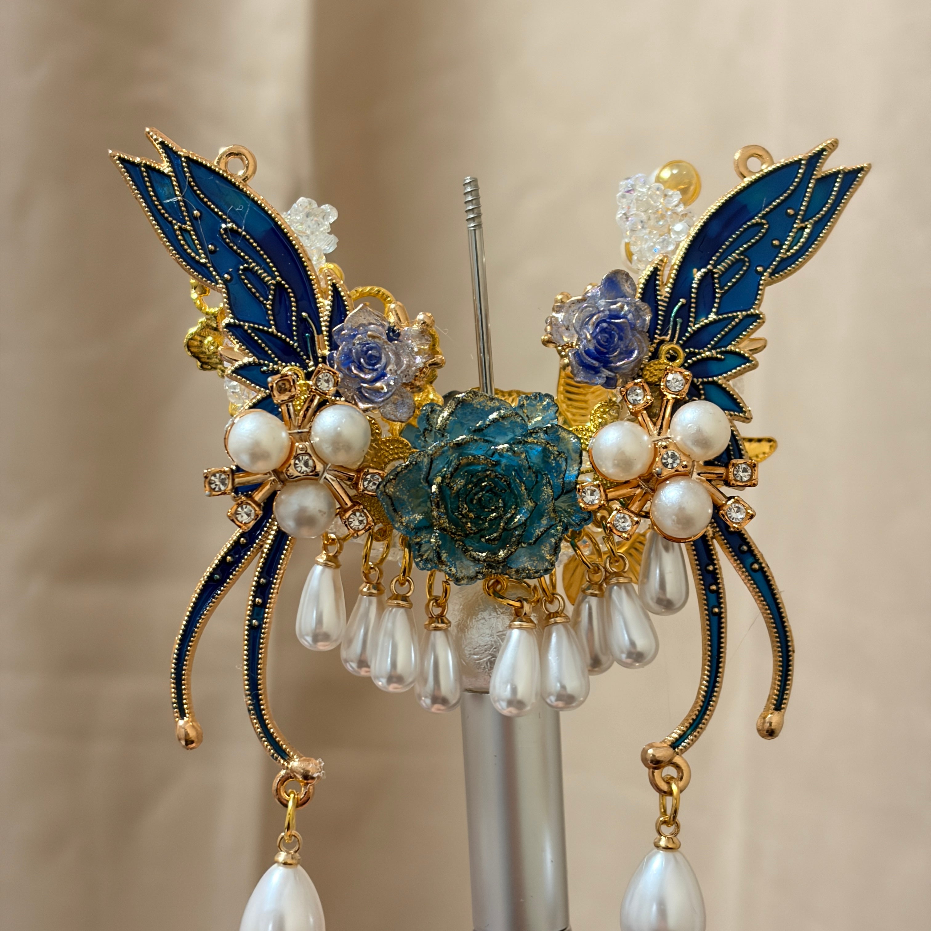 Luxury Oversized Moon Charm Beads, Sparkly Rhinestone Beads for DIY Pens, Jewelry & Crafts