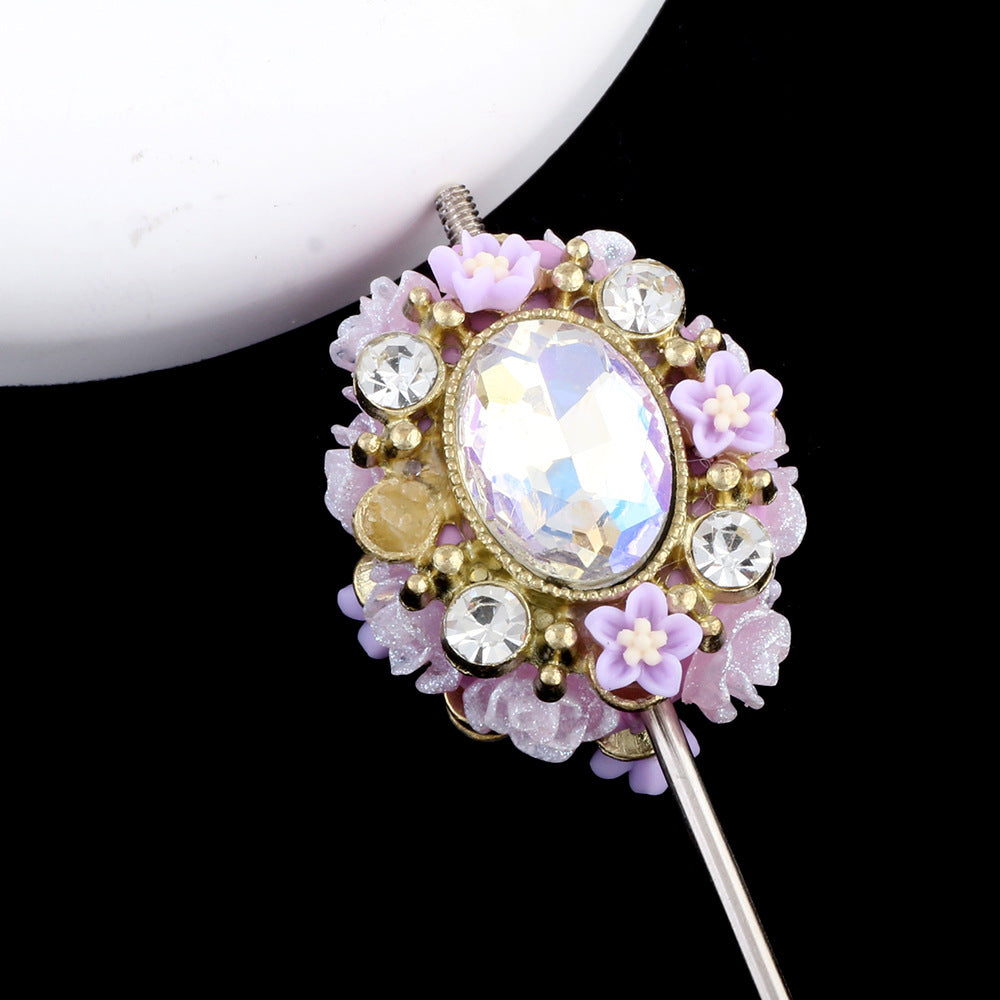 Vintage Floral Ball Zircon Magic Mirror Polymer Clay Bea