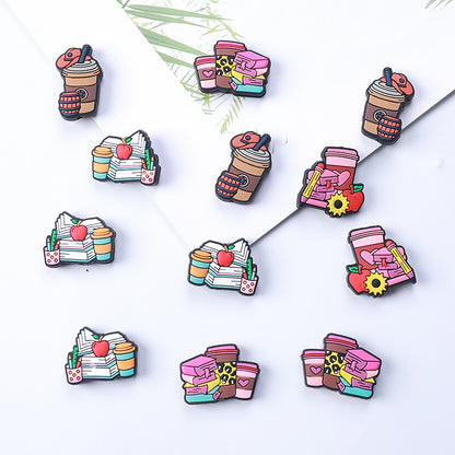 Colorful coffee themed silicone focal beads