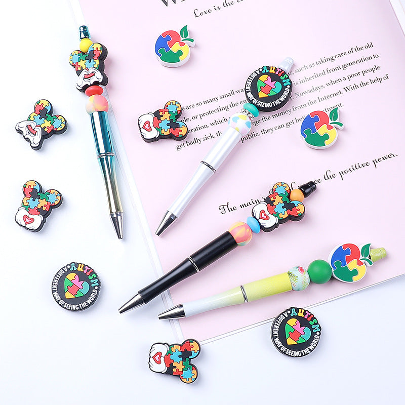 DIY Autism awareness silicone focal beads