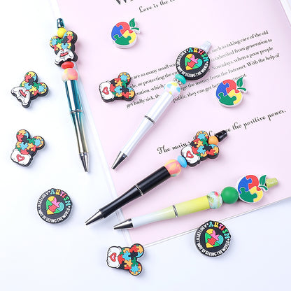 DIY Autism awareness silicone focal beads