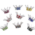 Kimhatter Heavy-Duty Colorful Crown Spacer Bead with Full Rhinestones 5pcs/bag
