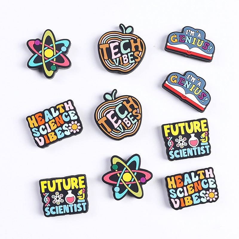 English letter inspirational silicone focal beads