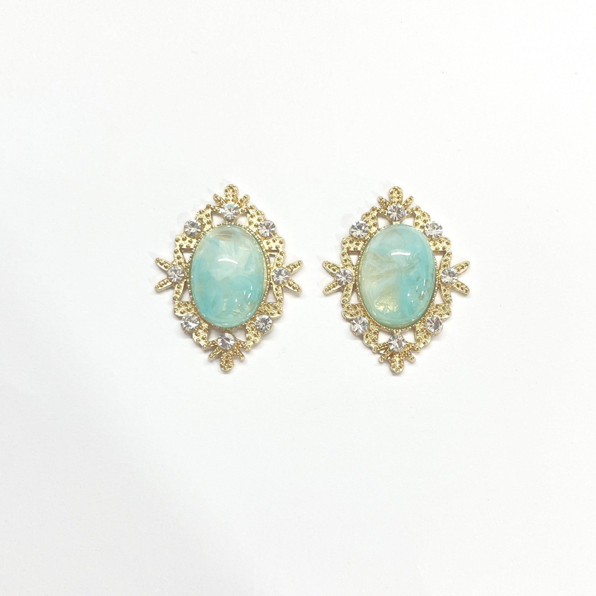 Cloud Fantasy Series Rhombus Alloy Charm with Lace Edge