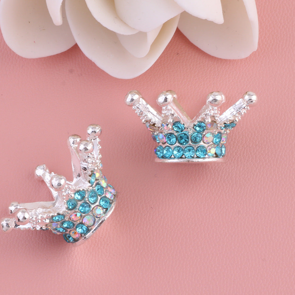 Kimhatter Heavy-Duty Colorful Crown Spacer Bead with Full Rhinestones 5pcs/bag
