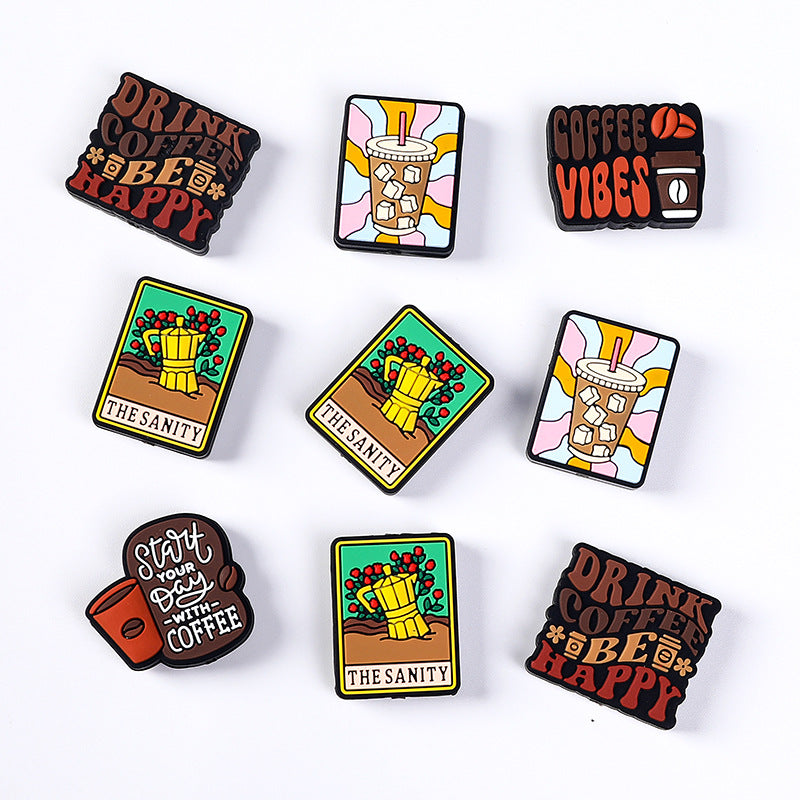 DIY Coffee letter silicone focal bead