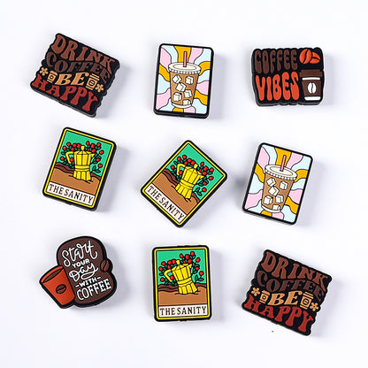 DIY Coffee letter silicone focal bead