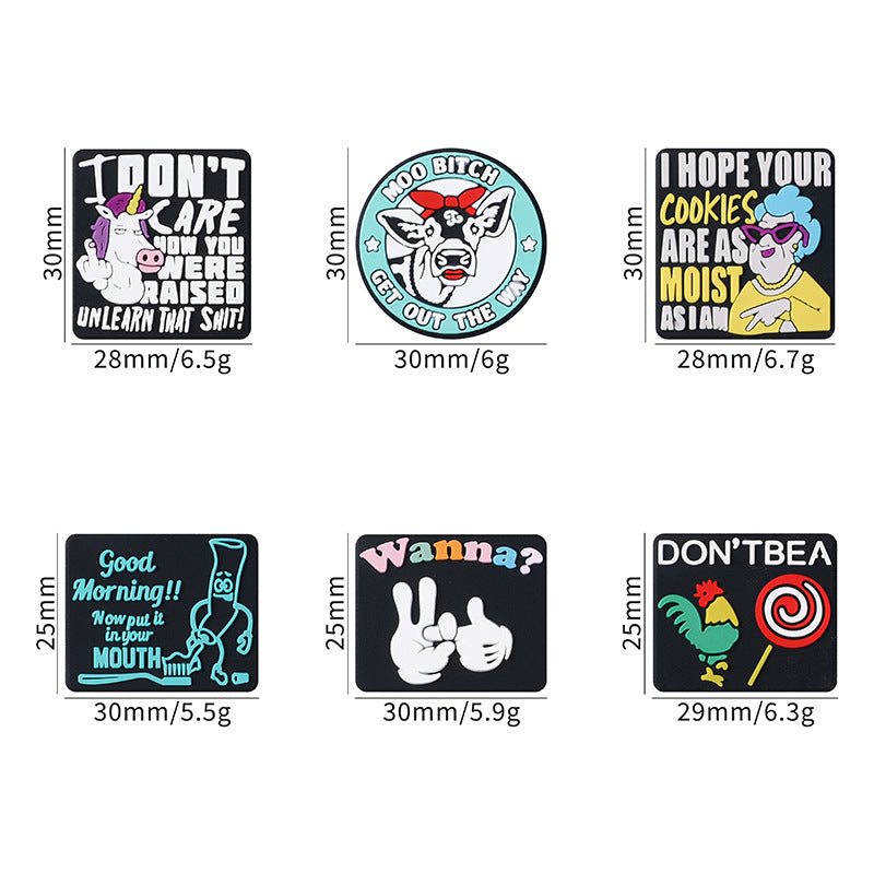 Quirky epoxy letter silicone focal bead