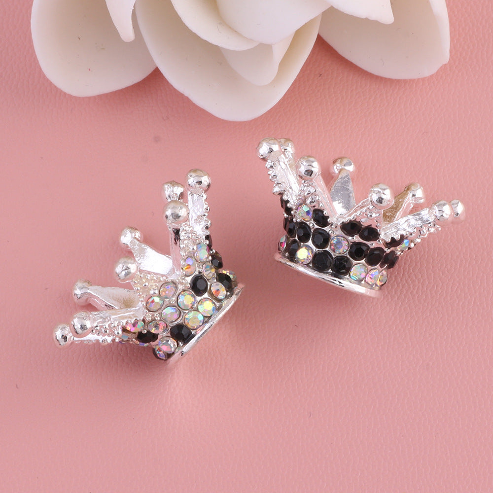 Kimhatter Heavy-Duty Colorful Crown Spacer Bead with Full Rhinestones 5pcs/bag