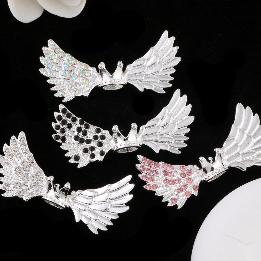 Kimhatter Angel Wing Crown Alloy Bead with Large Hole