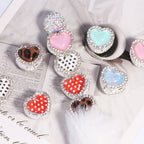 Heavy Duty Double-Layer Heart Alloy Bead with Rhinestones
