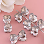 Heavy-Duty Alloy Bowtie Double-Sided Heart with Zircon Stones