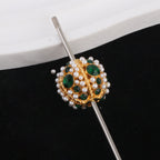 Kimhatter Nepal Heavy-Duty Alloy Pumpkin Bead with Rhinestones & Diamond Ball