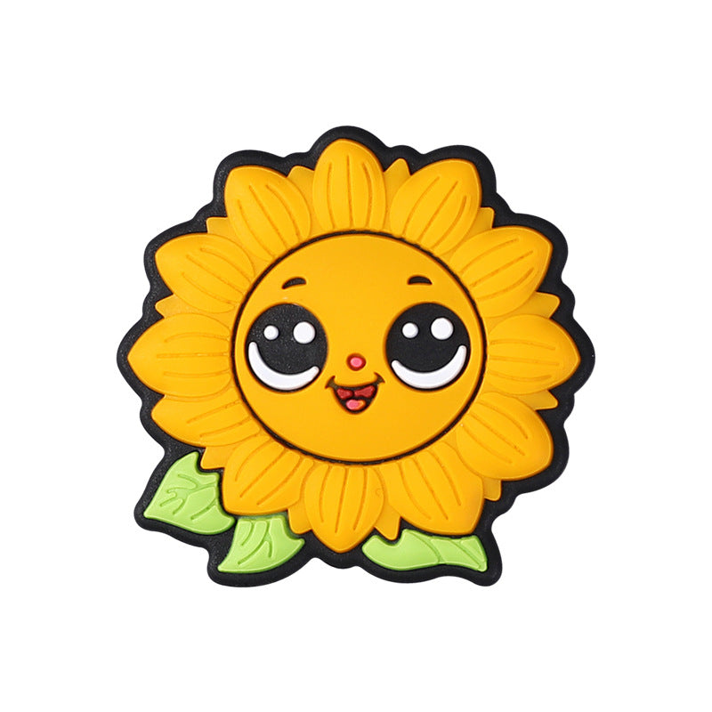 Cartoon Sunflower bee, cow silicone focal bead