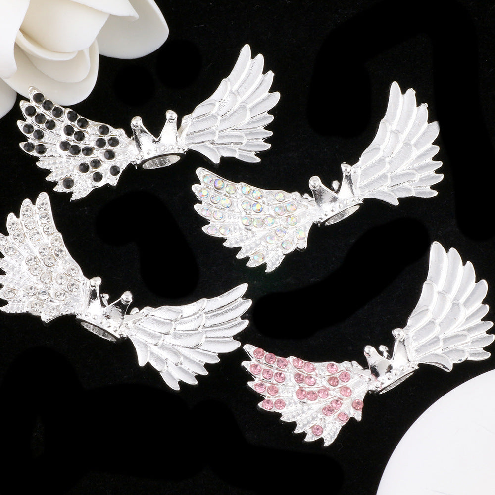 Kimhatter Angel Wing Crown Alloy Bead with Large Hole