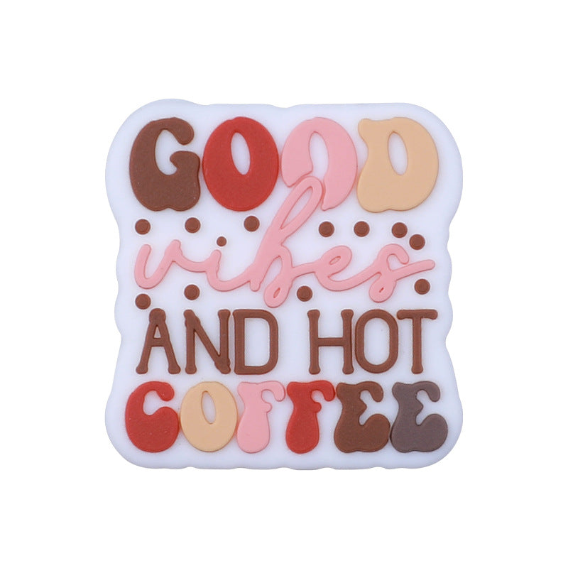 DIY Coffee letter silicone focal bead