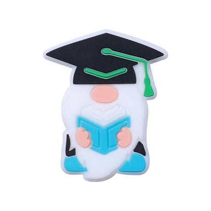 Cartoon gnome graduation series silicone focal beads