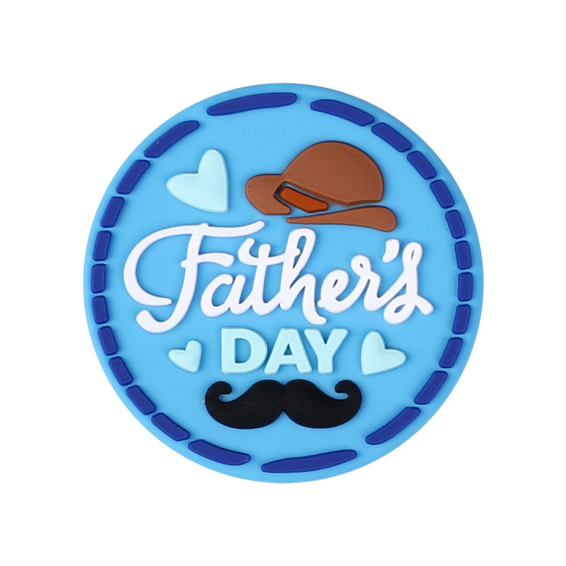 Father's day themed silicone focal beads