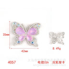 Single-Sided Alloy Rhinestone Butterfly Charm