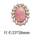 Cloud Fantasy Series Rhombus Alloy Charm with Lace Edge
