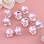Heavy-Duty Alloy Bowtie Double-Sided Heart with Zircon Stones