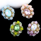 Vintage Floral Ball Zircon Magic Mirror Polymer Clay Bea