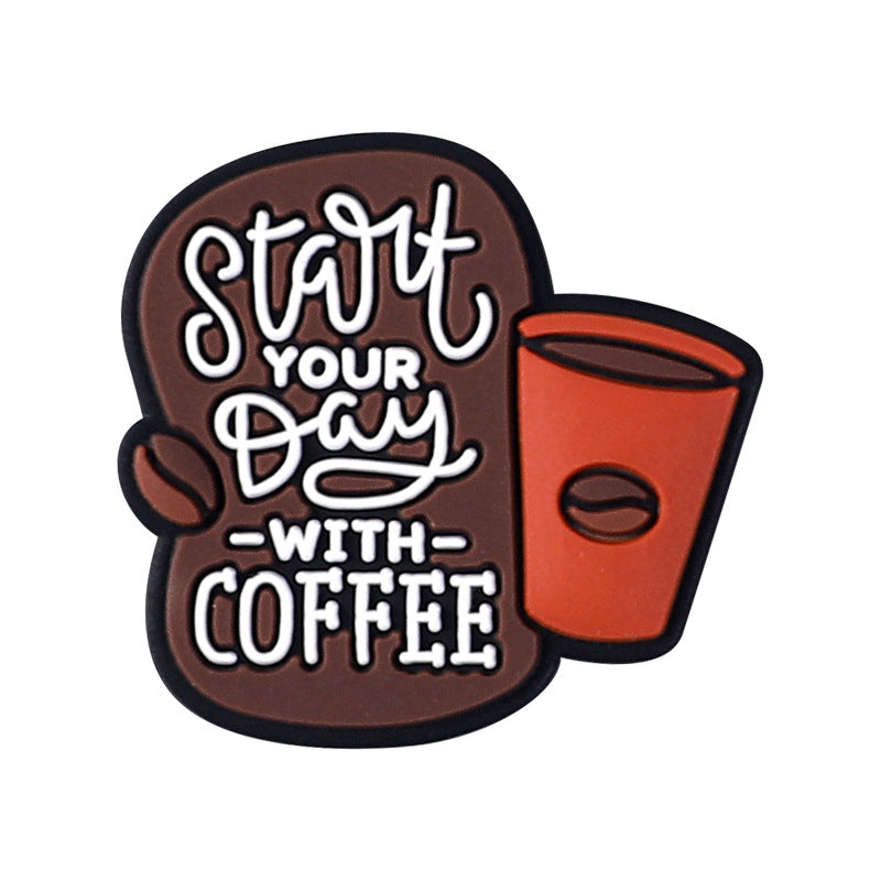 DIY Coffee letter silicone focal bead