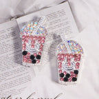 ouble-Sided Milk Tea Alloy Beads with Straight Hole