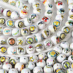 16mm NFL Football Team Beads – Double-Sided Acrylic Round Beads for Game Day Jewelry & Crafts